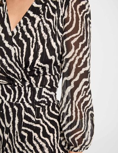 Printed wrap dress multicolor women