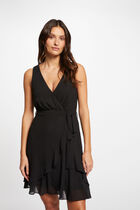 Wrap midi dress black women