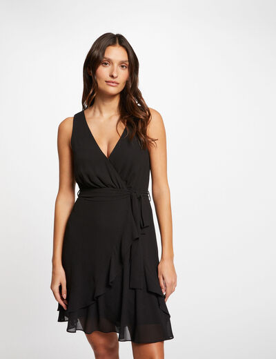 Wrap midi dress black women