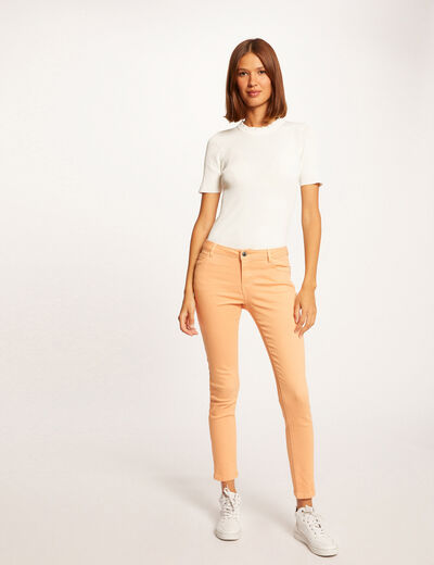 Low-waisted skinny jeans light orange ladies'
