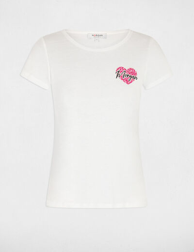 Short-sleeved t-shirt ecru women
