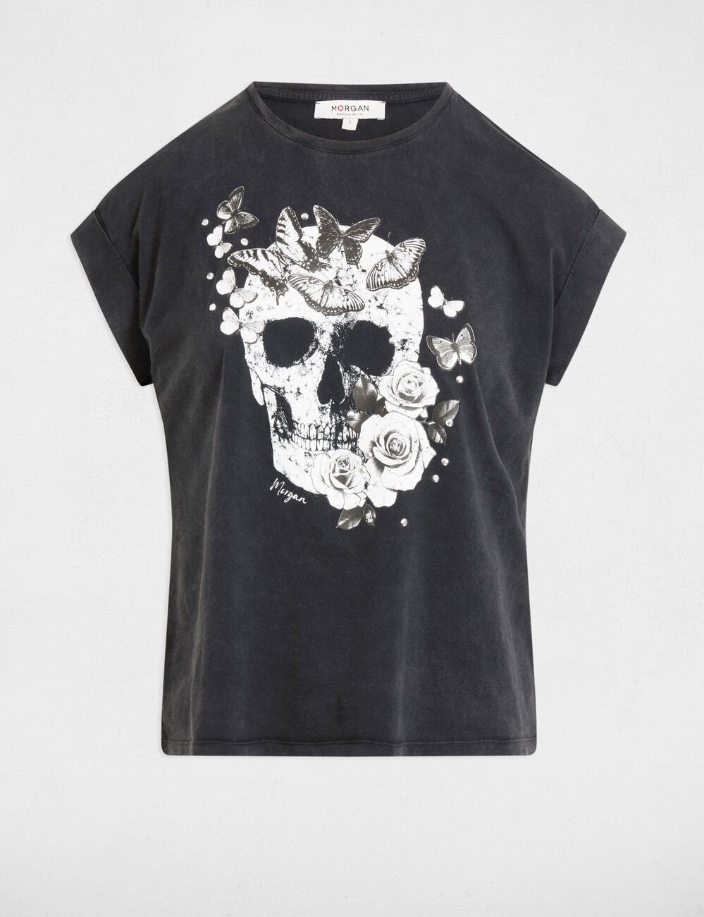 Short sleeve T-shirt dark grey women