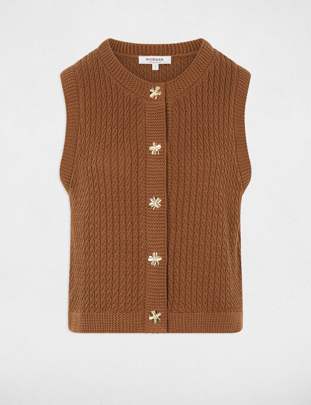 Sleeveless sweater camel women