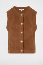 Sleeveless sweater camel women
