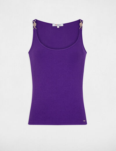Vest top with thin straps purple ladies'