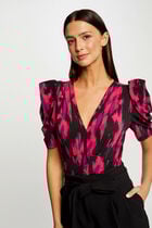 Short-sleeved t-shirt abstract print multicolored women