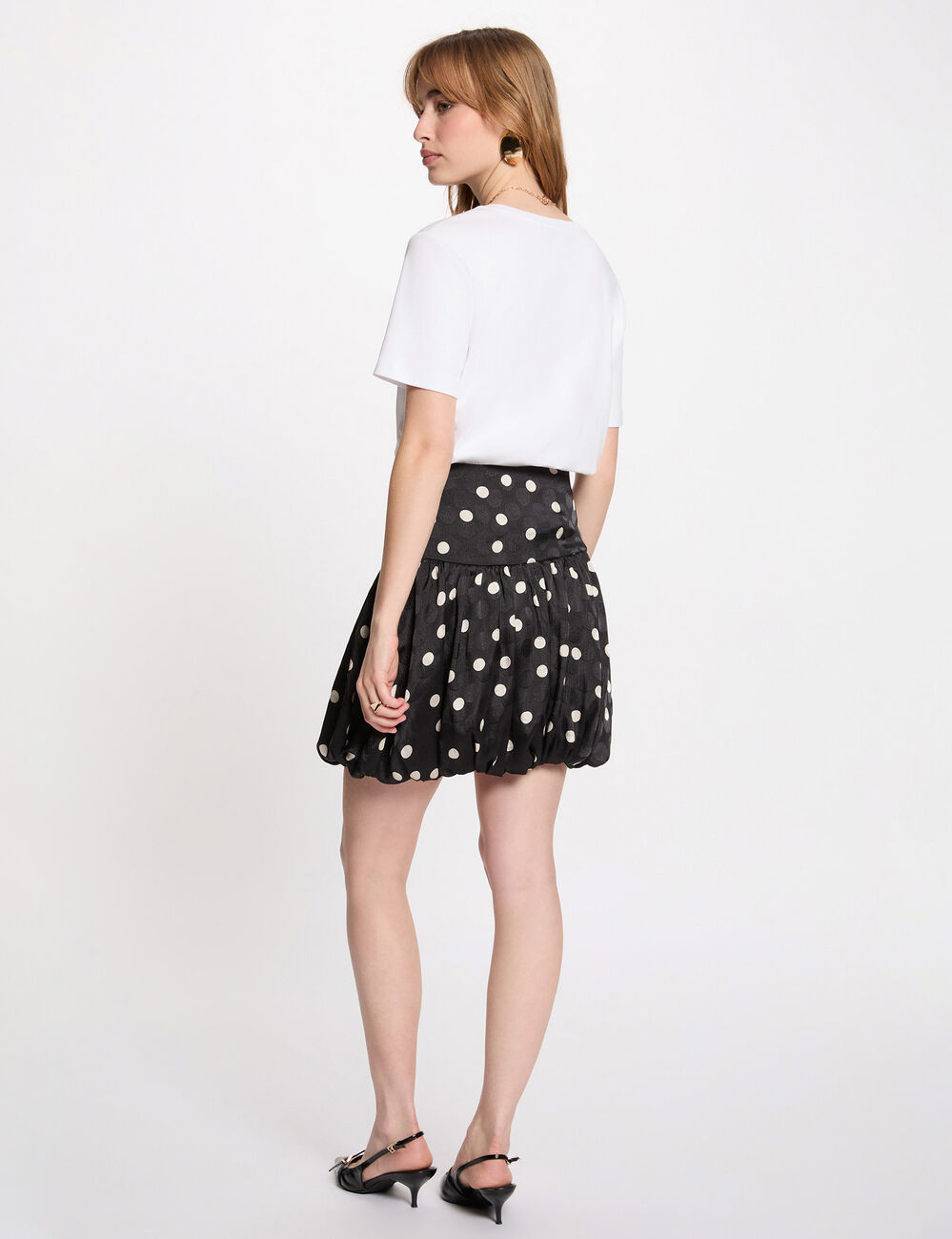 Printed bubble skirt black women