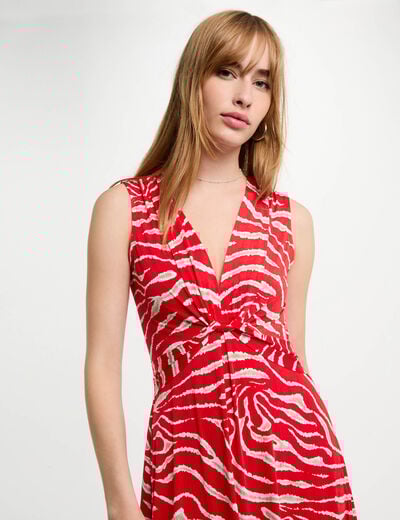 Printed fitted mini dress multicolor women