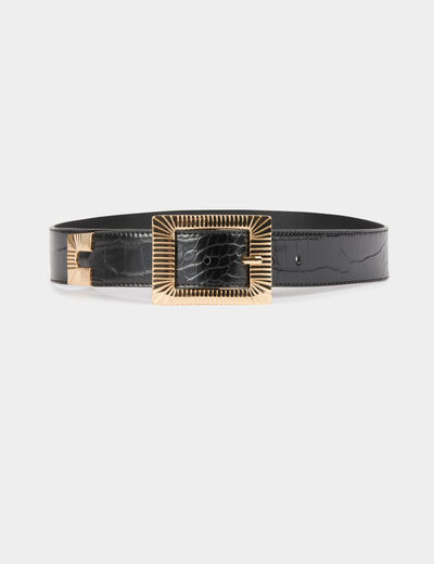 Belt with croc effect black women
