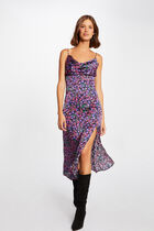 Robe midi droite imprimé floral multico femme