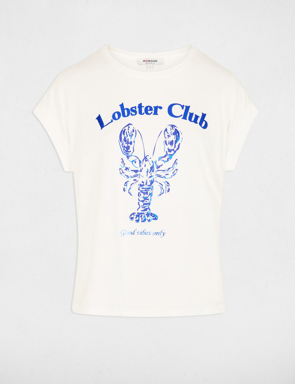 Straight t-shirt with round neck white women