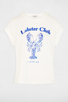 Straight t-shirt with round neck white women