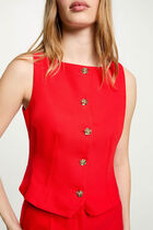 Sleeveless cardigan bright red women