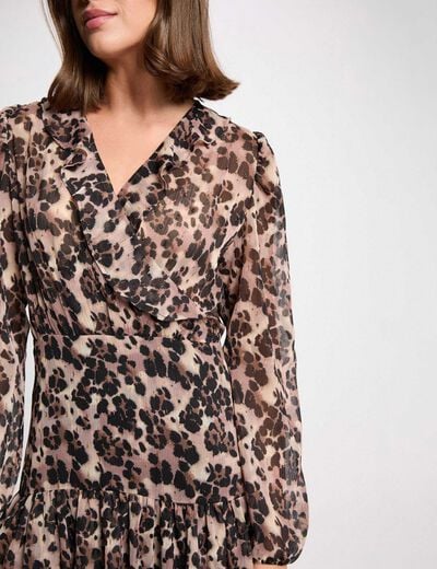 Short V-neck dress multicolor women