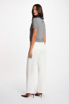 Sweater with a folded collar light grey women