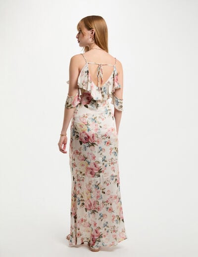 Printed maxi straight dress multicolor women