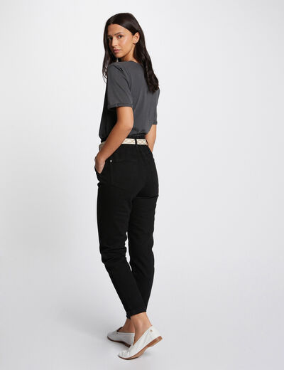 Slim jeans elasticised waist black ladies'