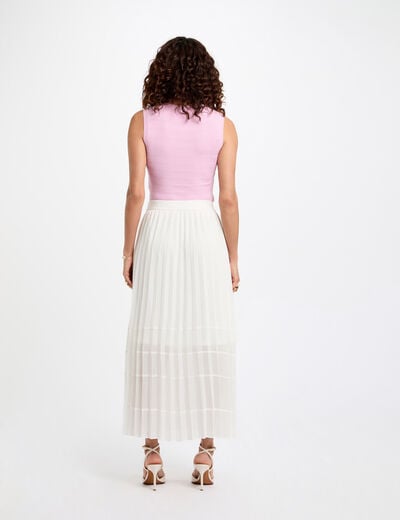 Sleeveless knitted vest top pastel pink women