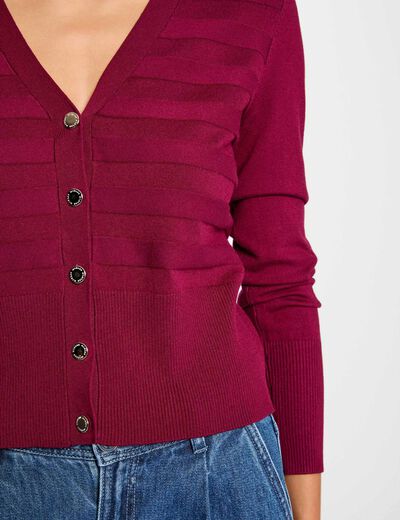 Long-sleeved cardigan plum women