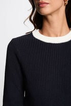 Long-sleeved jumper navy blue women