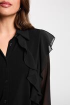 Buttoned voile t-shirt black women