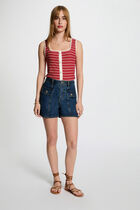 Striped sleeveless vest top white women