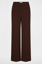 Flowy wide-leg trousers dark brown women