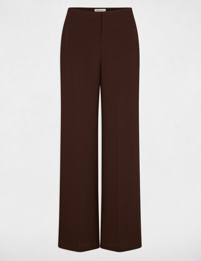 Flowy wide-leg trousers dark brown women