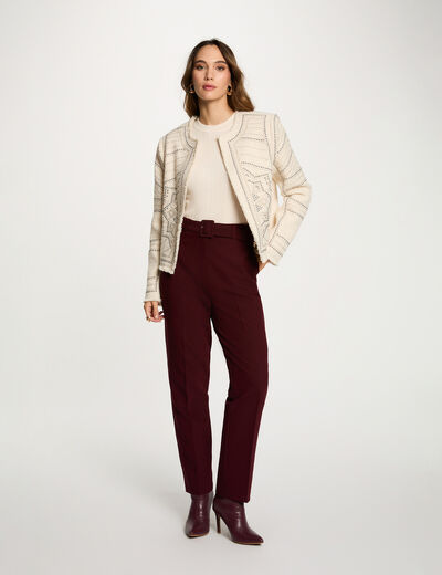 Studded straight jacket ivory women