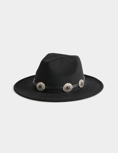 Hat with western details black women