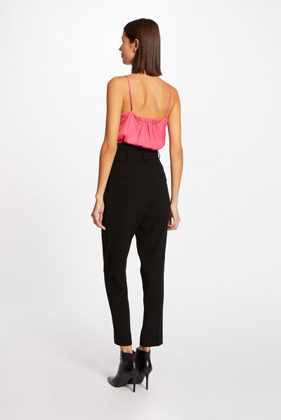 Vest top with thin straps and buttons fuchsia ladies'