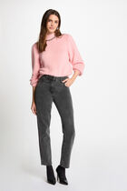 Pull col montant rose femme
