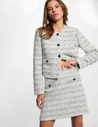 Short tweed skirt ivory women