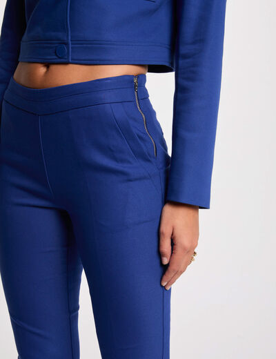 Cropped cigarette trousers electric blue women