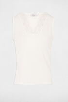 Sleeveless vest top white women