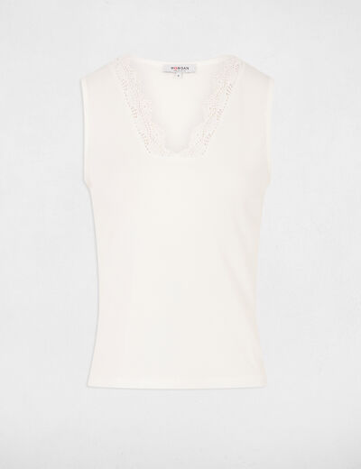 Sleeveless vest top white women
