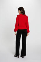 Fitted V-neck cardigan red women