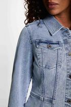 Fitted denim jacket heavy stone wash denim women