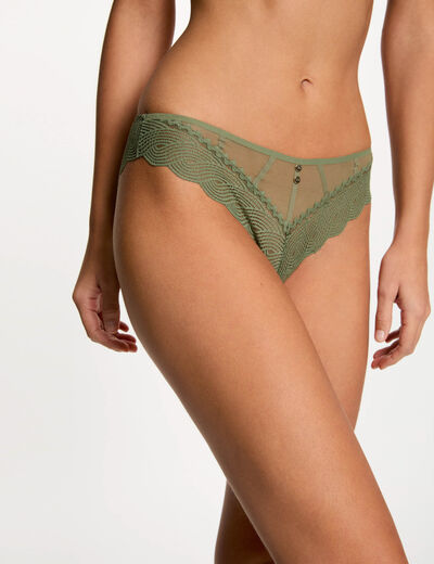 Lace briefs khaki green women