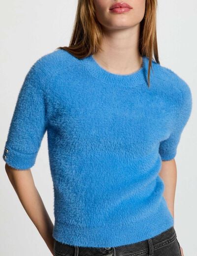 Short-sleeved jumper blue women