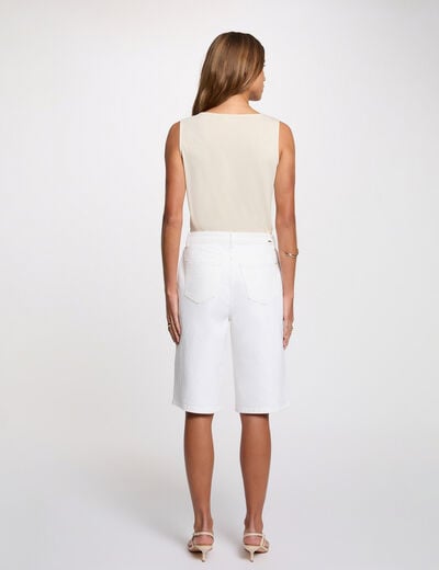 Cowl neck tank top light beige women