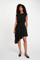 Asymmetric dress with short sleeves black women