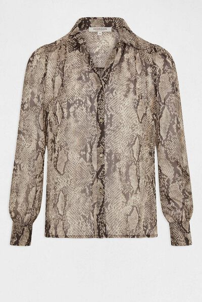 Long-sleeved shirt snake print multico ladies'