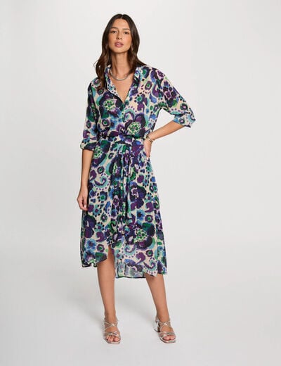 Printed straight shirt multicolor women