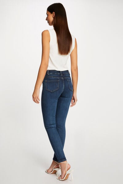 Buttoned slim jeans stone denim ladies'