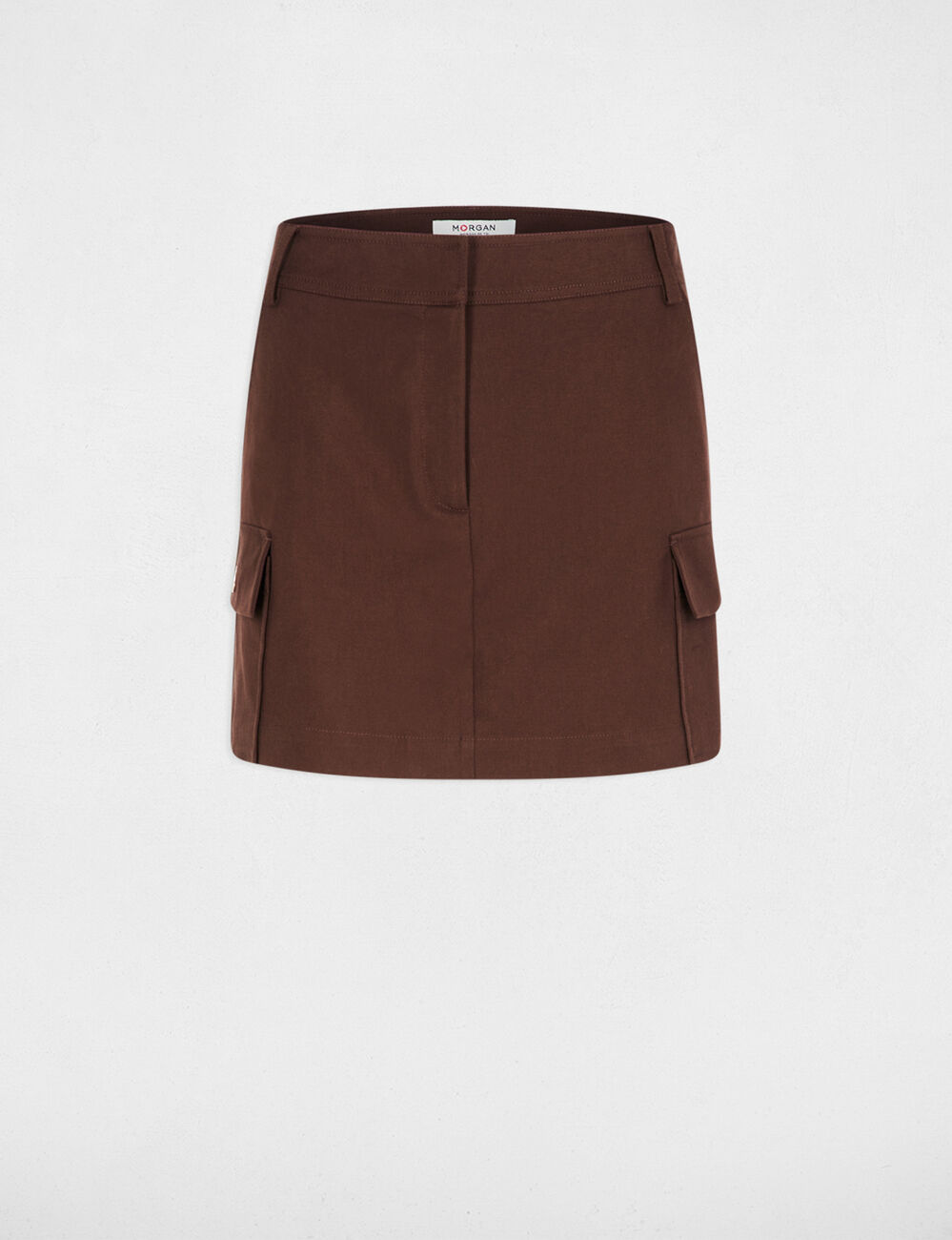 Fitted short skirt-shorts dark brown women