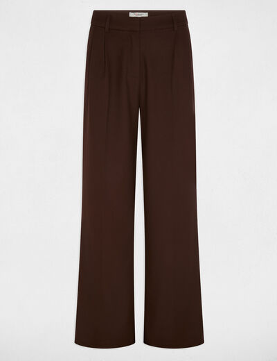 high waisted wide leg trousers dark brown women High-waisted wide-leg trousers dark brown women