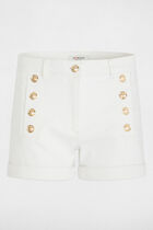 Denim shorts with buttons white women