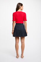 Short-sleeve sweater red women
