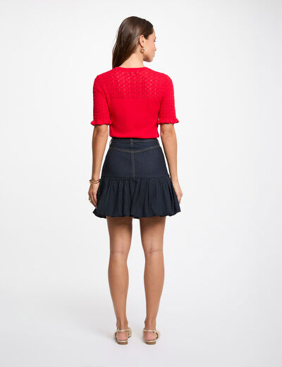 Short-sleeve sweater red women